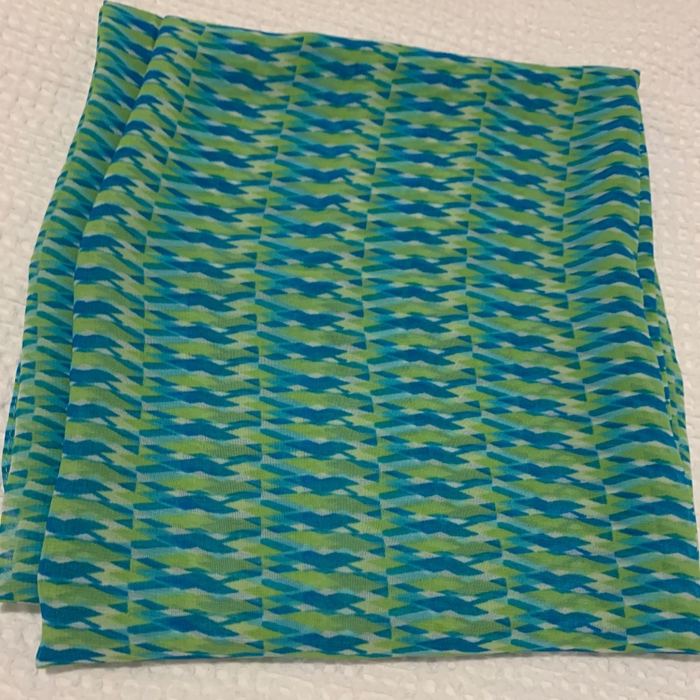 Chiffon Green Blue Scarf - Calvin Klein